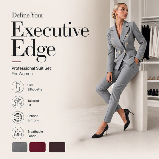 Women's Double-Breasted Blazer & Slim-Fit Pants Set