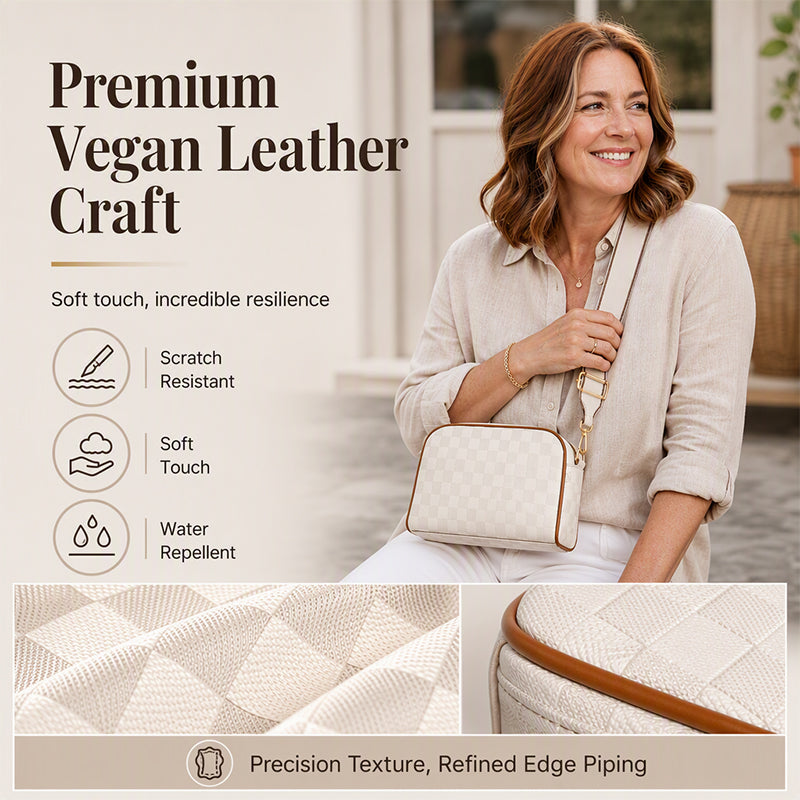 Stylish 3-Layer Diamond-Patterned Crossbody Bag