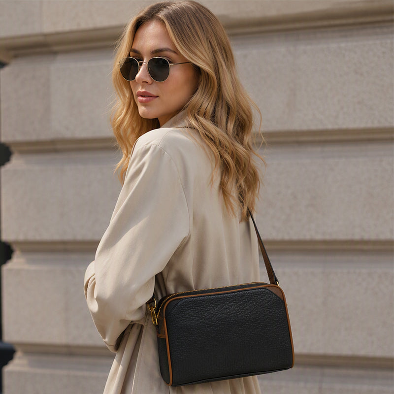 Stylish 3-Layer Diamond-Patterned Crossbody Bag