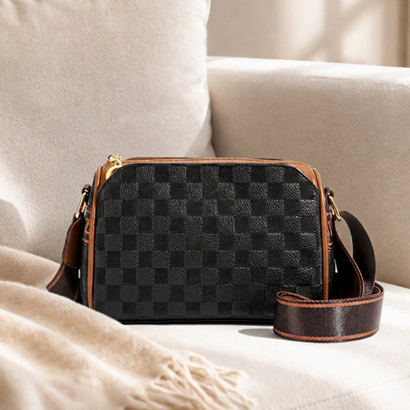 Stylish 3-Layer Diamond-Patterned Crossbody Bag