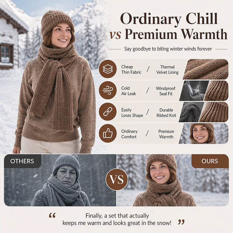 Women's Integrated Plush Knitted Hooded Scarf