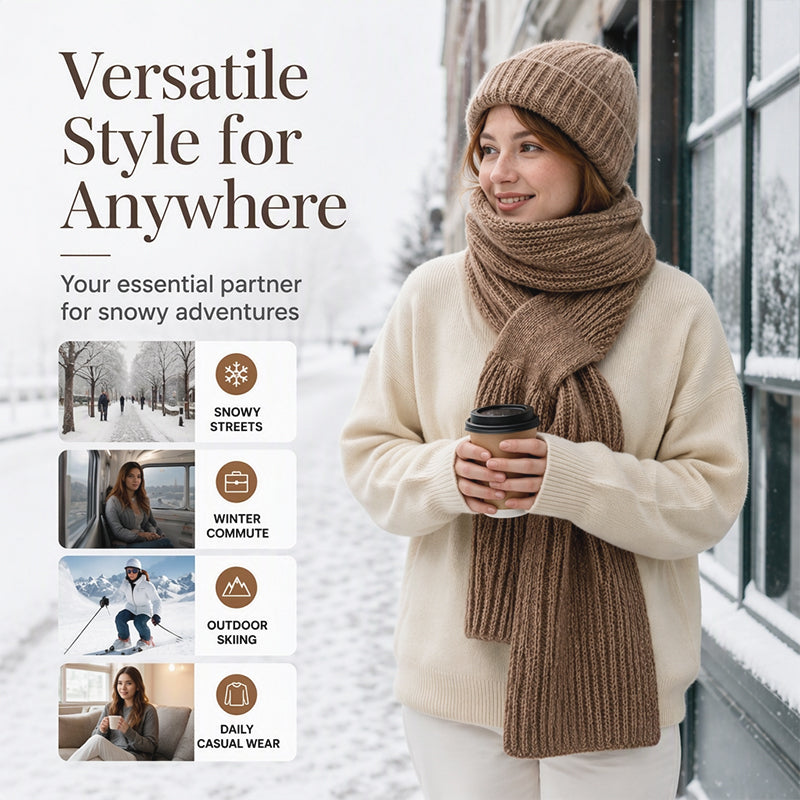 Women's Integrated Plush Knitted Hooded Scarf