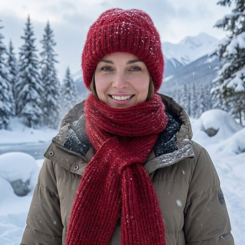 Women's Integrated Plush Knitted Hooded Scarf