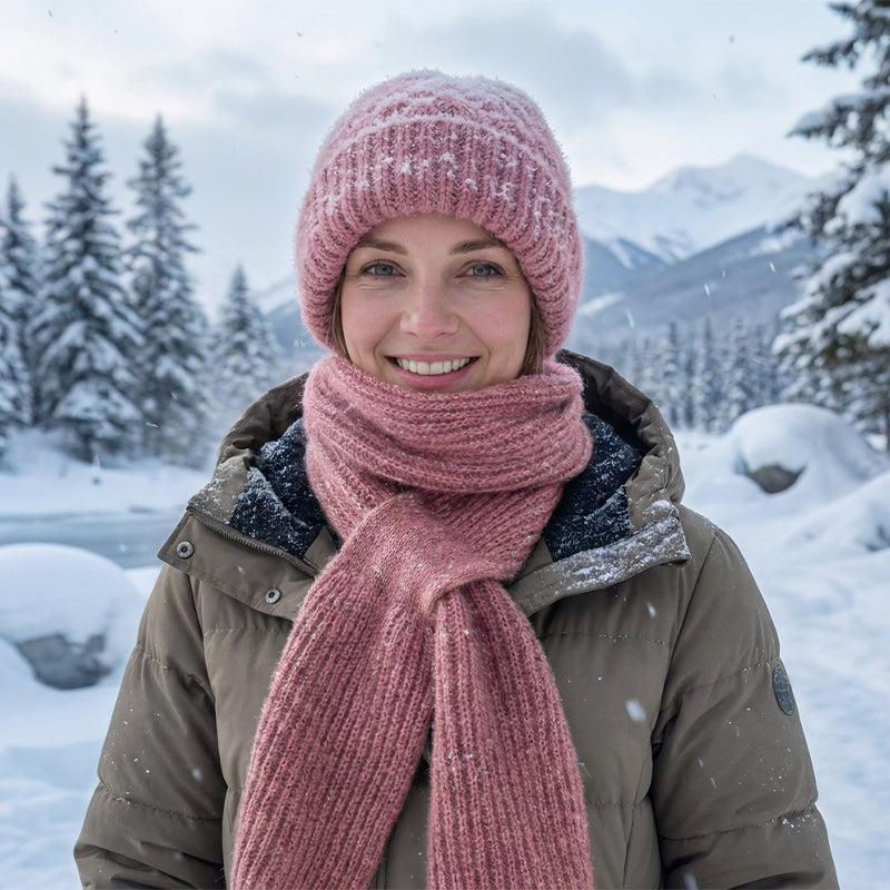 Women's Integrated Plush Knitted Hooded Scarf