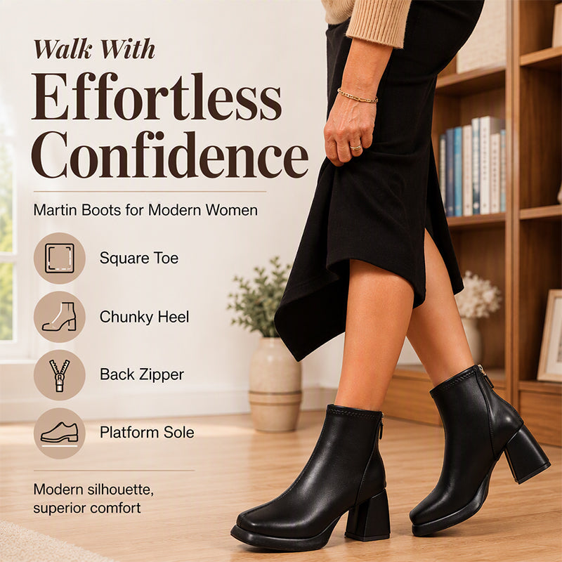 Women's Chunky High Heel Ankle Boots