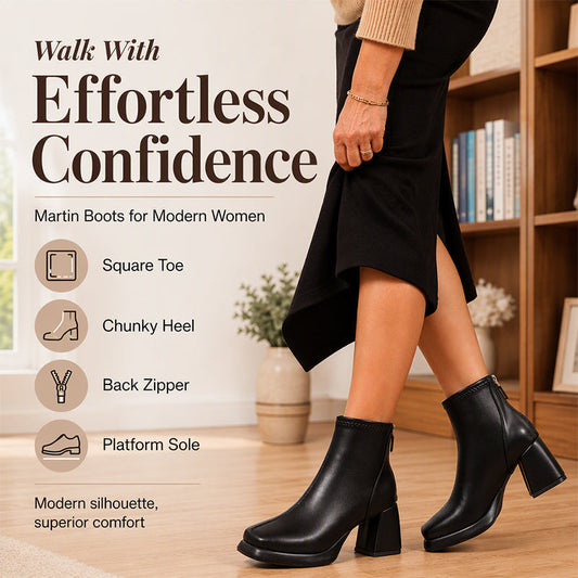 Women's Chunky High Heel Ankle Boots