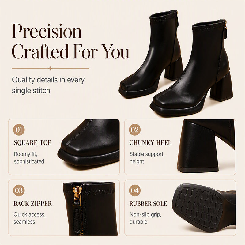 Women's Chunky High Heel Ankle Boots