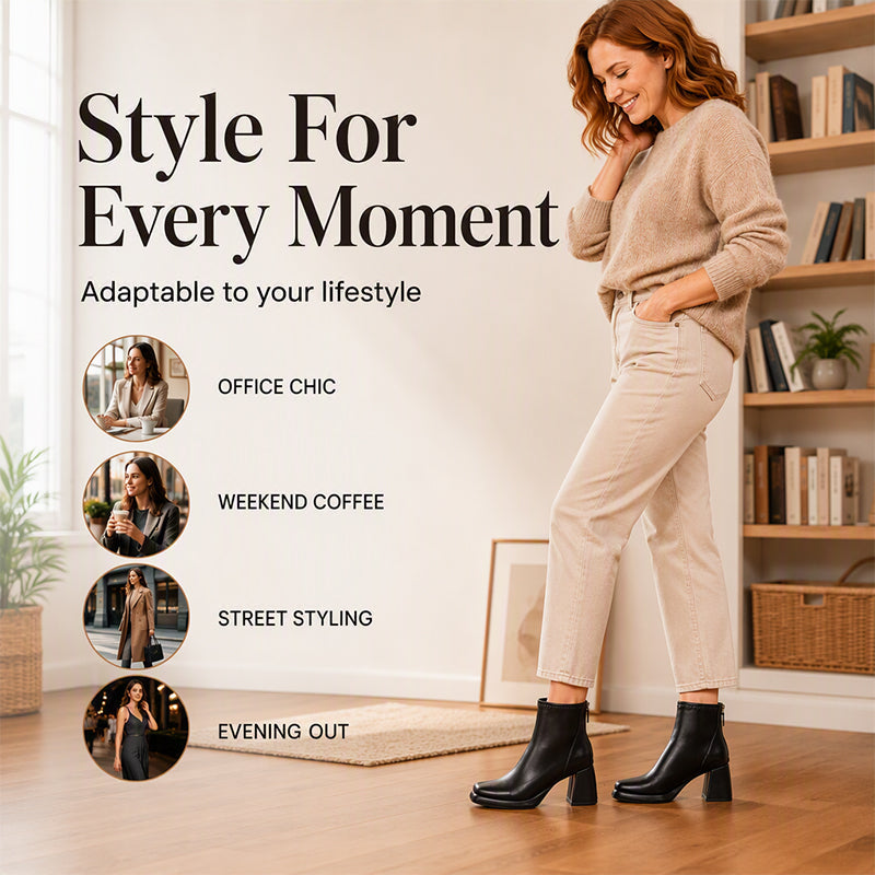 Women's Chunky High Heel Ankle Boots