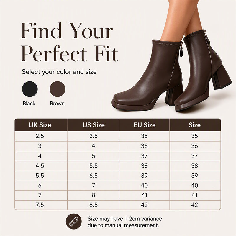 Women's Chunky High Heel Ankle Boots