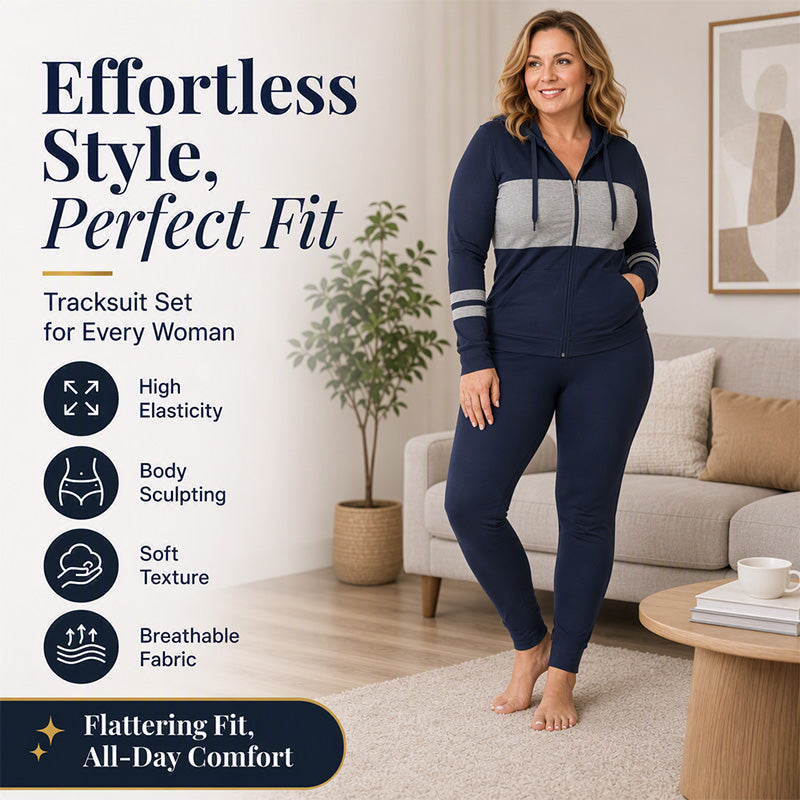 Women's Hooded Sweatshirt & Pants 2-Piece Set