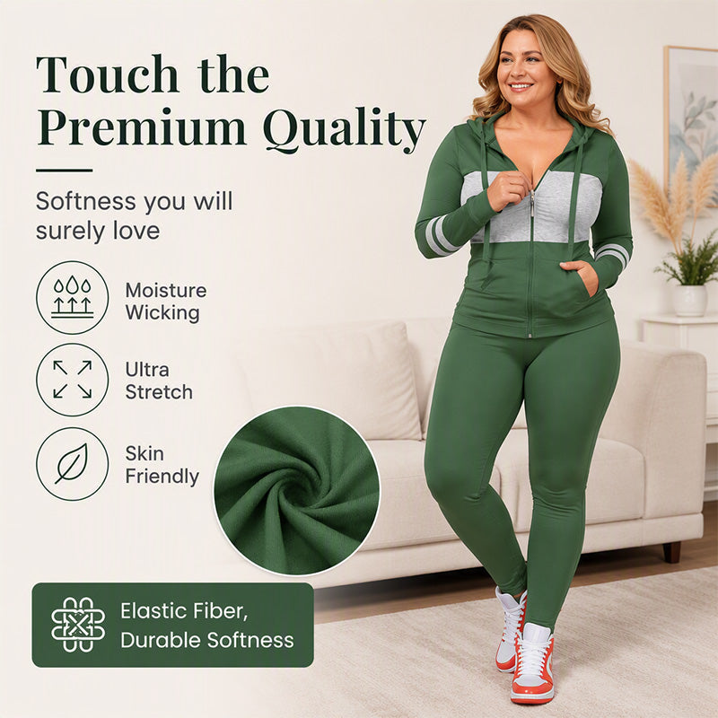 Women's Hooded Sweatshirt & Pants 2-Piece Set