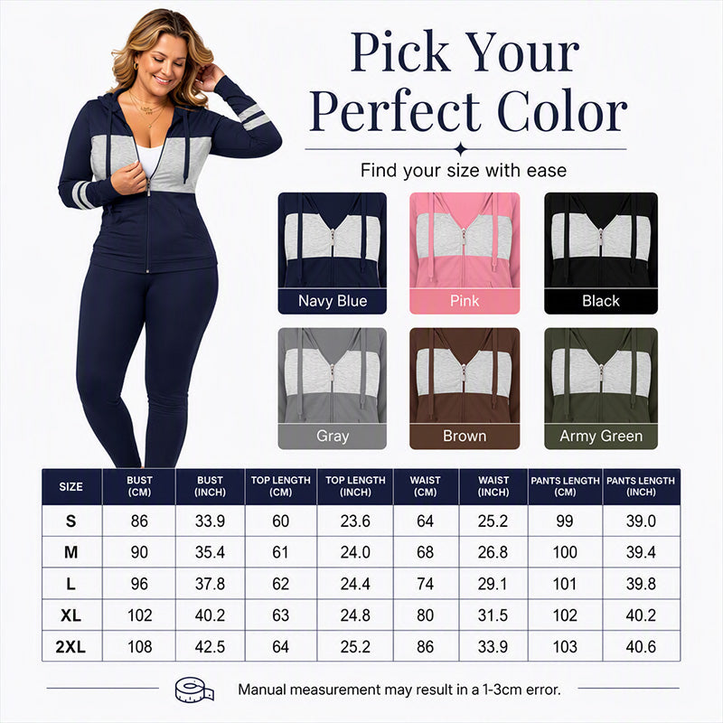 Women's Hooded Sweatshirt & Pants 2-Piece Set