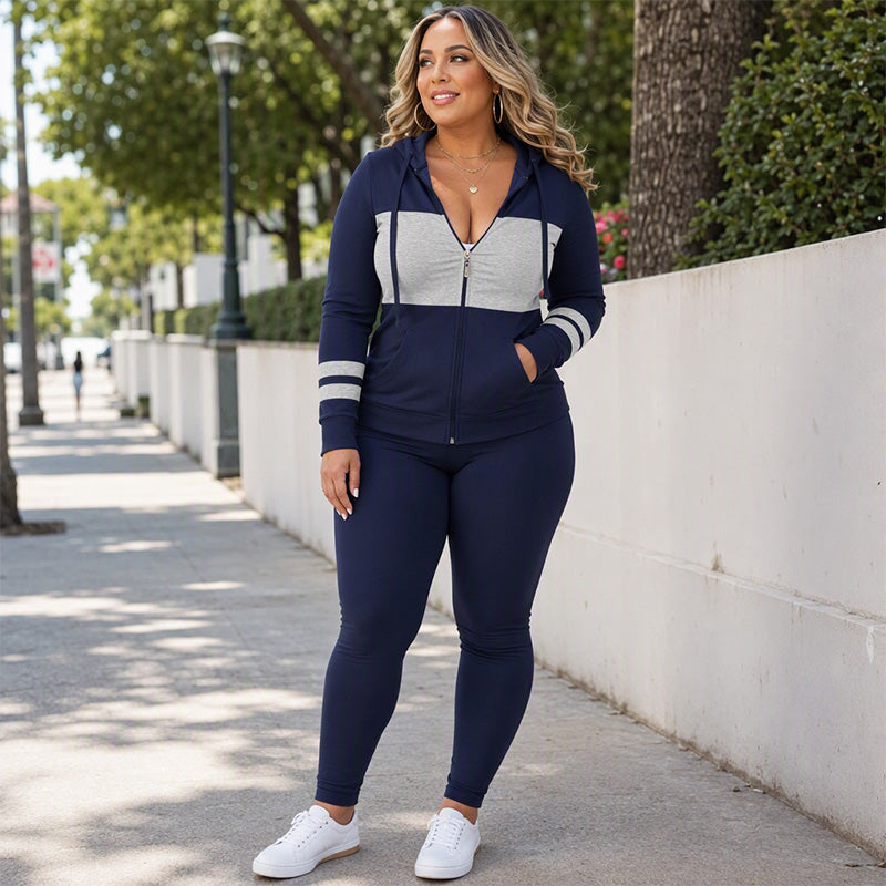 Women's Hooded Sweatshirt & Pants 2-Piece Set