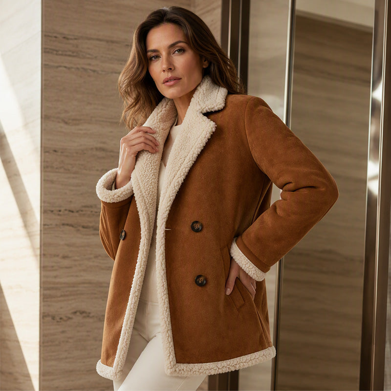 Women's Faux Suede Sherpa Lined Jacket