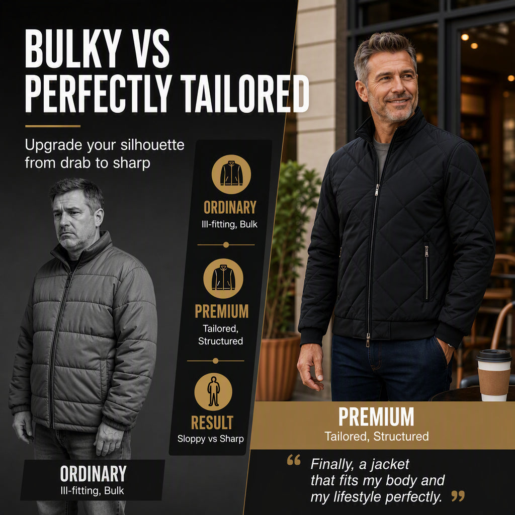 Men's Winter Warm Quilted Bomber Jacket