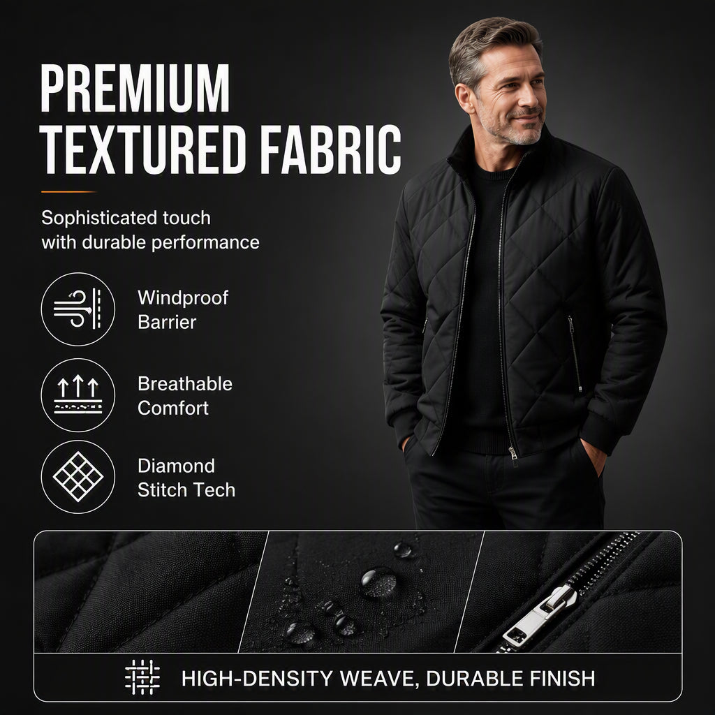 Men's Winter Warm Quilted Bomber Jacket