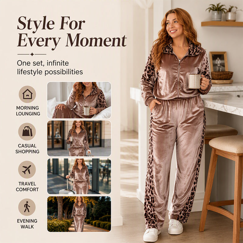Women's Casual Leopard Print 2-Piece Set