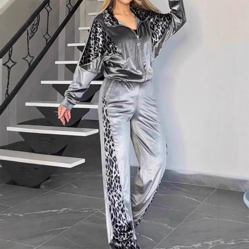 Women's Casual Leopard Print 2-Piece Set