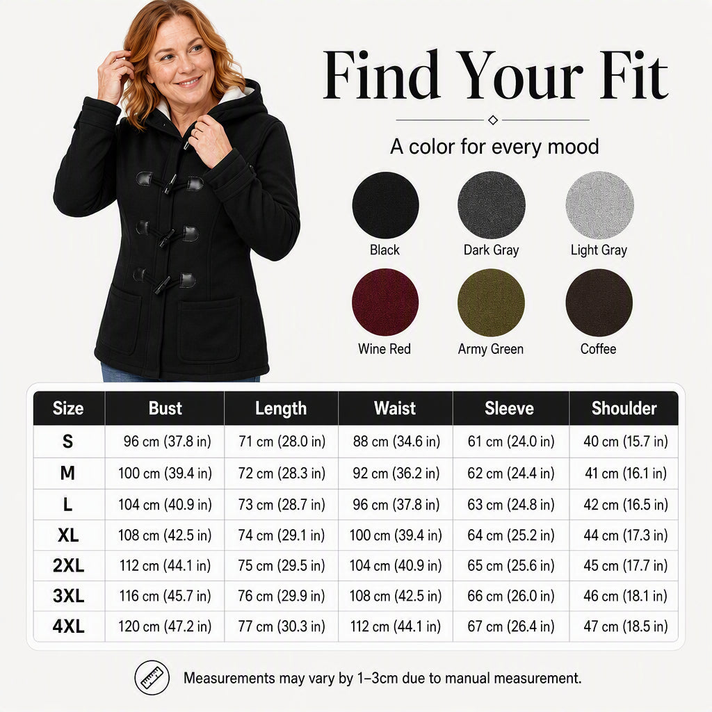Women's Winter Warm Hooded Toggle Coat