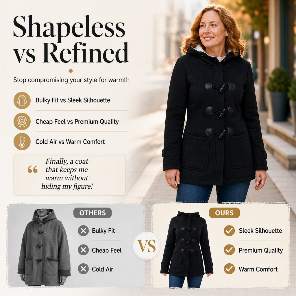 Women's Winter Warm Hooded Toggle Coat