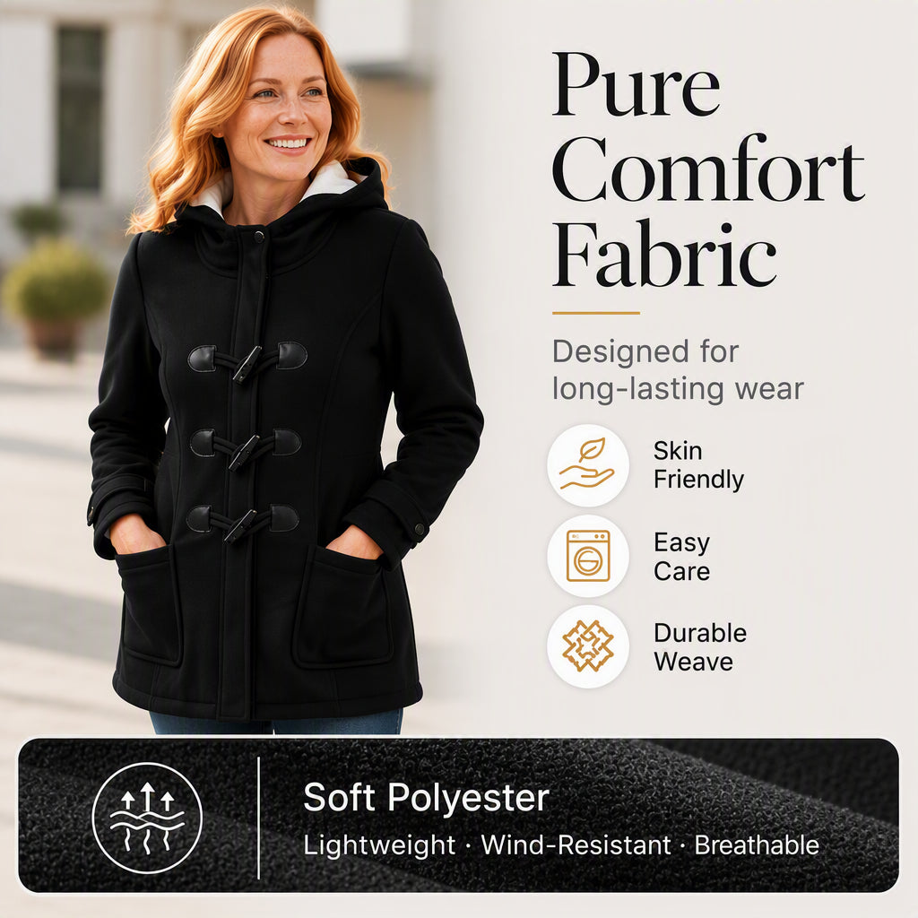 Women's Winter Warm Hooded Toggle Coat