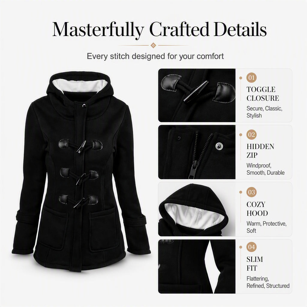 Women's Winter Warm Hooded Toggle Coat