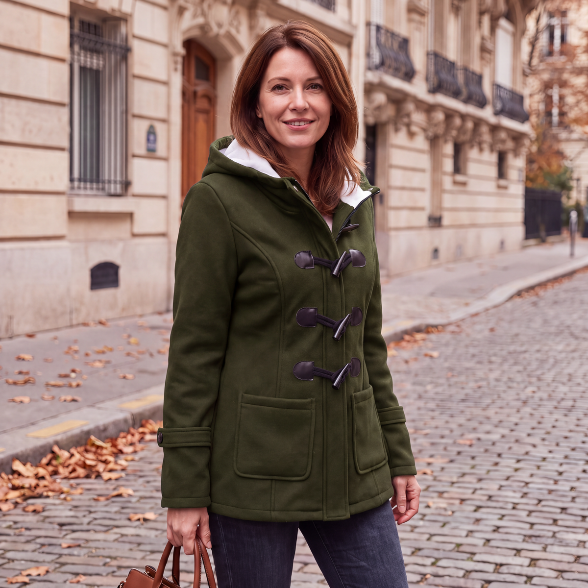 Women's Winter Warm Hooded Toggle Coat