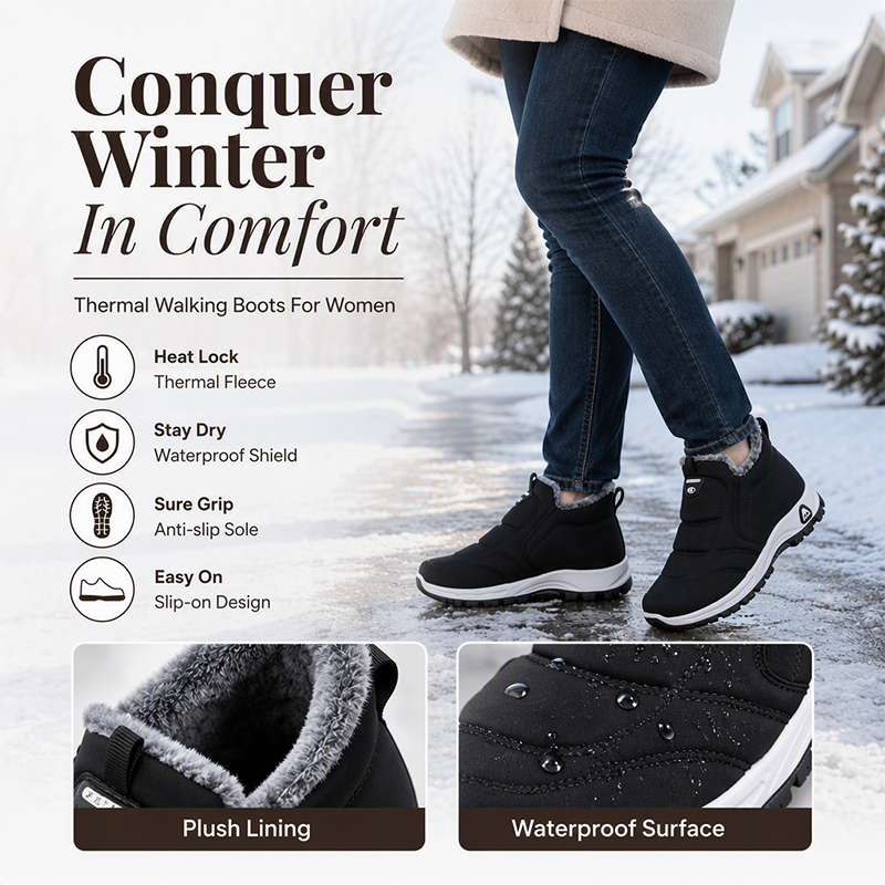 Women's Winter Warm Slip-On Snow Boots