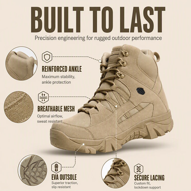 Men's Military Waterproof Non-Slip Combat Boots