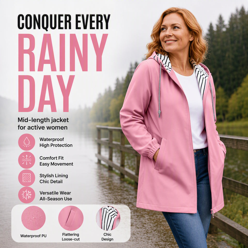 Women's Casual Waterproof Hooded Jacket