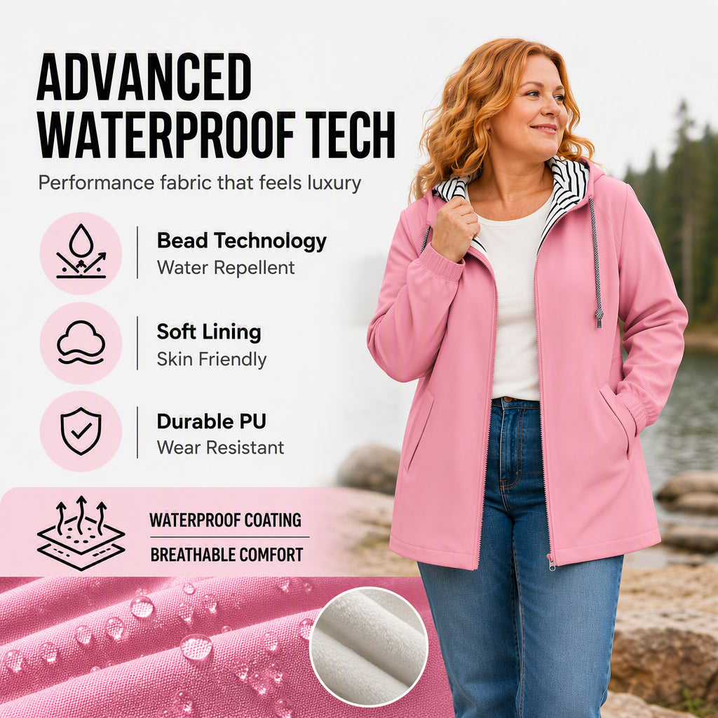 Women's Casual Waterproof Hooded Jacket