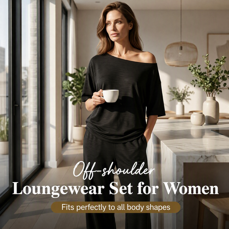 Women's Off-Shoulder Top & Pants 2-Piece Set