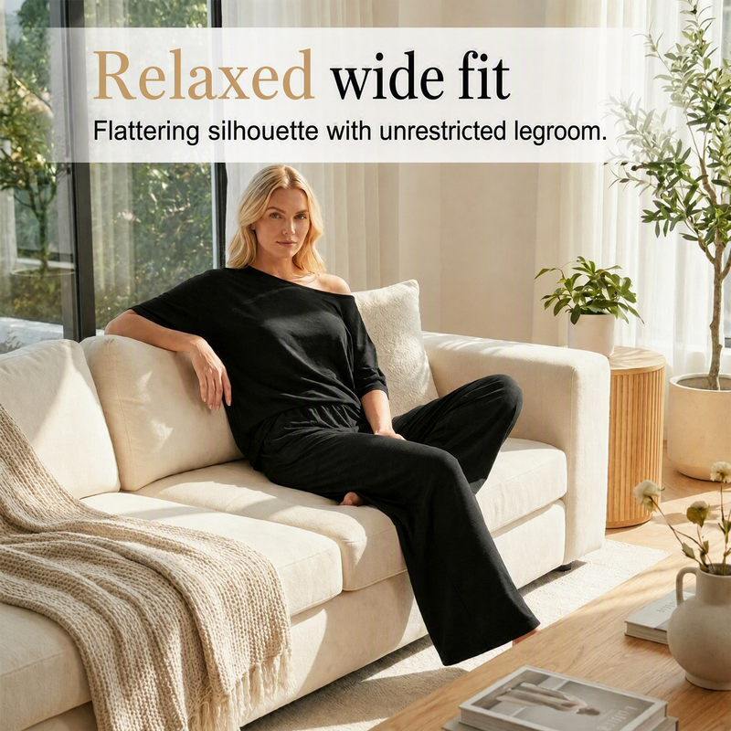 Women's Off-Shoulder Top & Pants 2-Piece Set