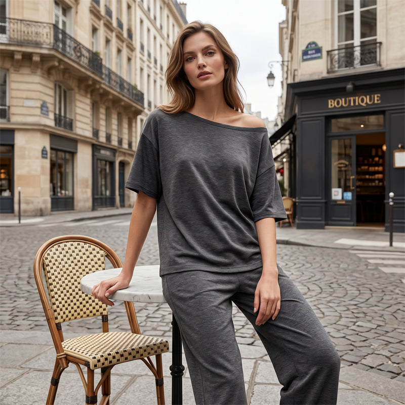 Women's Off-Shoulder Top & Pants 2-Piece Set