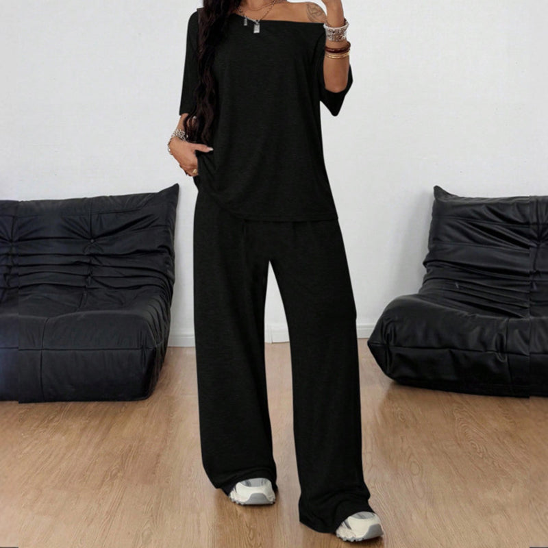 Women's Off-Shoulder Top & Pants 2-Piece Set