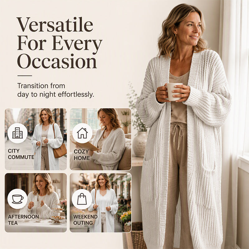 Women's Casual Chunky Knit Long Cardigan