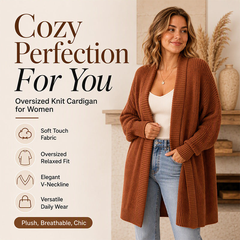 Women's Casual Mid Length Knit Cardigan