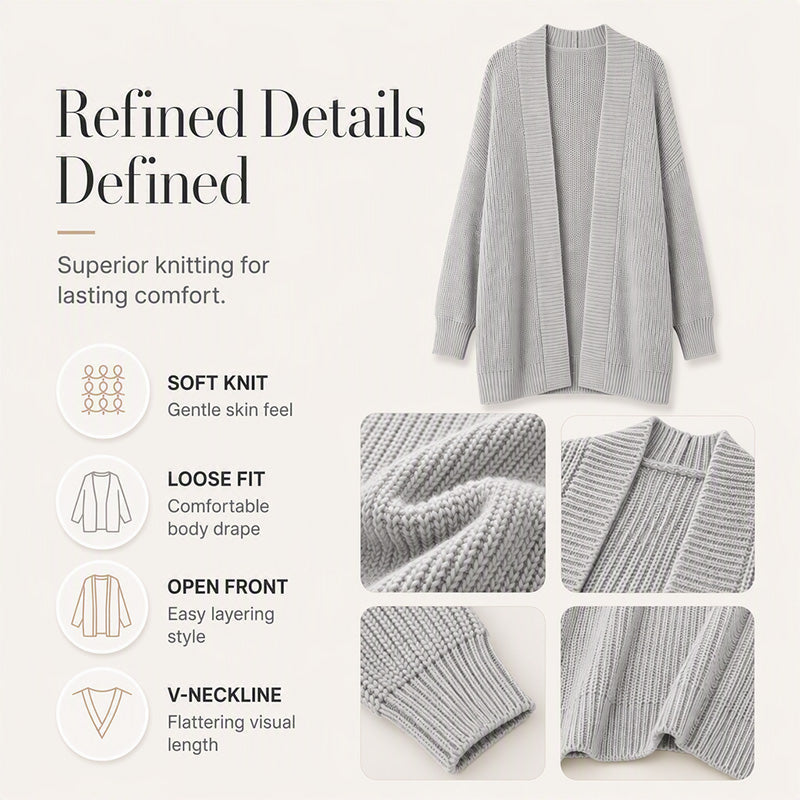 Women's Casual Mid Length Knit Cardigan