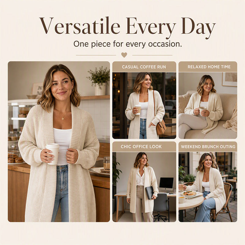 Women's Casual Mid Length Knit Cardigan