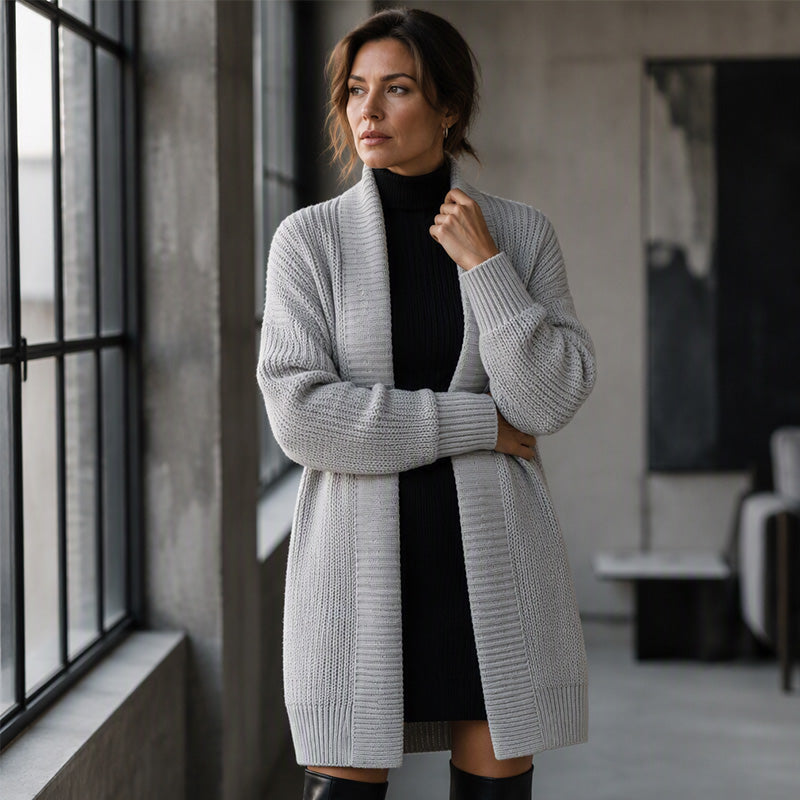 Women's Casual Mid Length Knit Cardigan