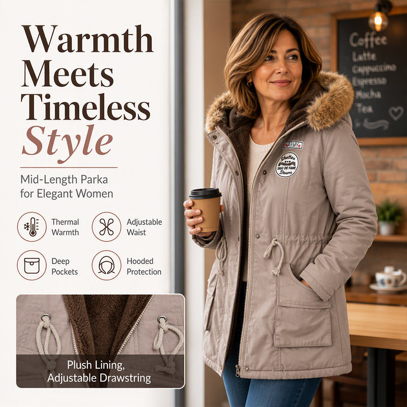 Women's Warm-Lined Hooded Parka Jacket