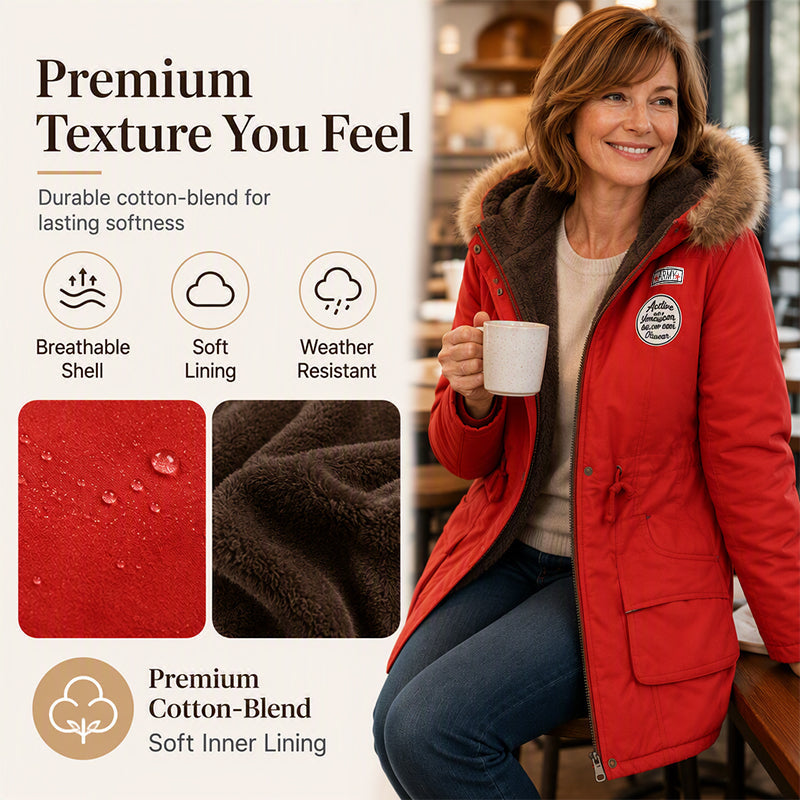 Women's Warm-Lined Hooded Parka Jacket