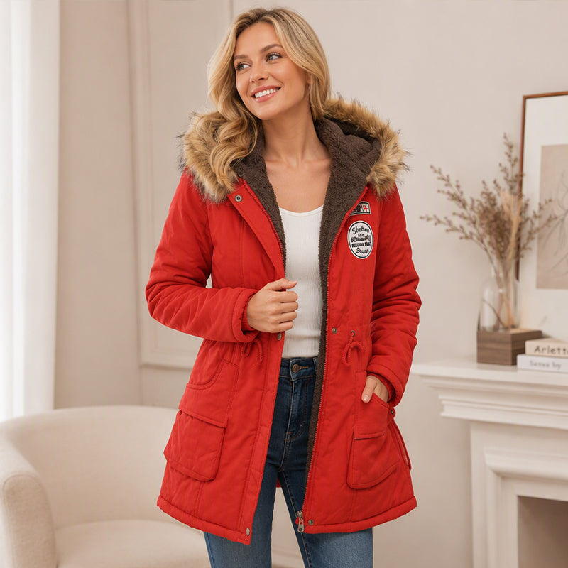 Women's Warm-Lined Hooded Parka Jacket