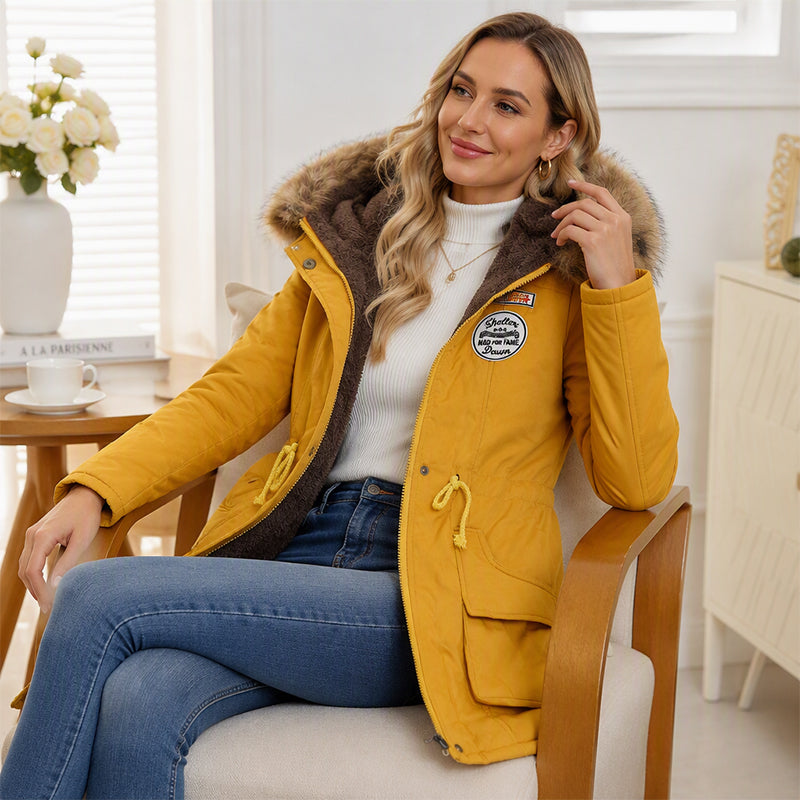 Women's Warm-Lined Hooded Parka Jacket