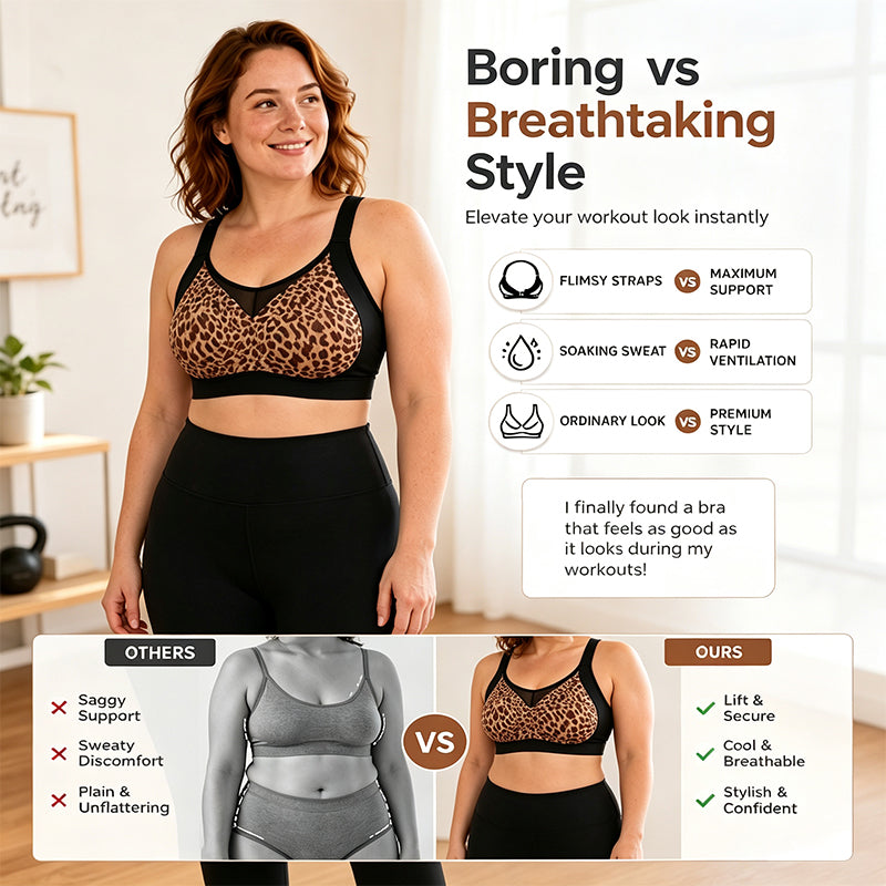 Women's Comfort Wireless Leopard Print Bra