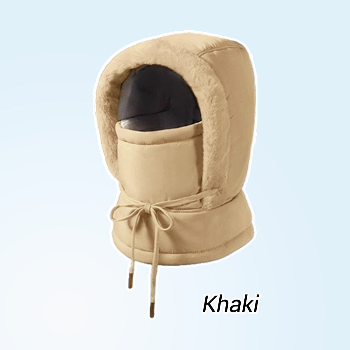 Plush-lined Thickened Thermal Hat with Face Mask