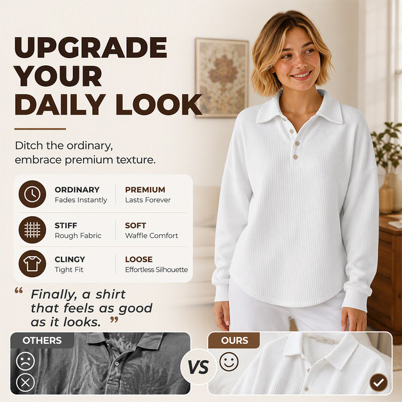Women's Casual Waffle Knit Top