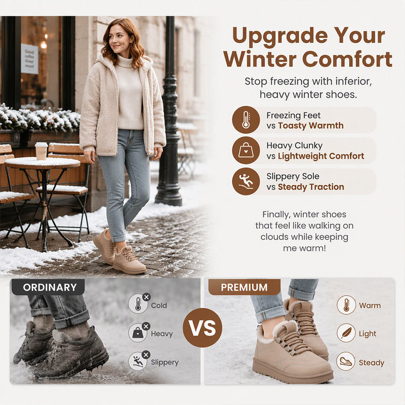 Women's Plush-Lined Non-Slip Snow Boots