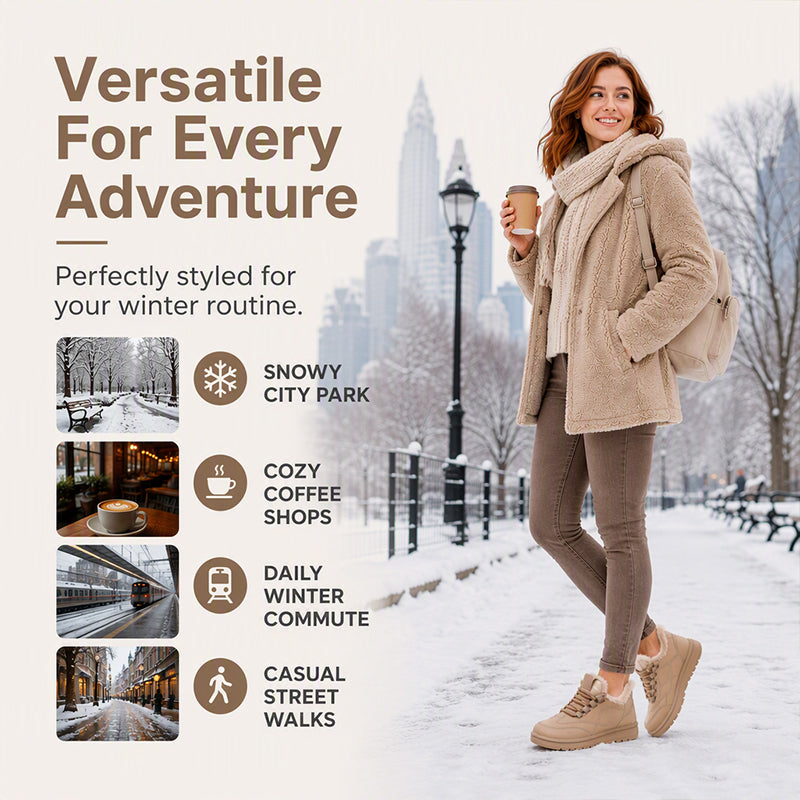 Women's Plush-Lined Non-Slip Snow Boots
