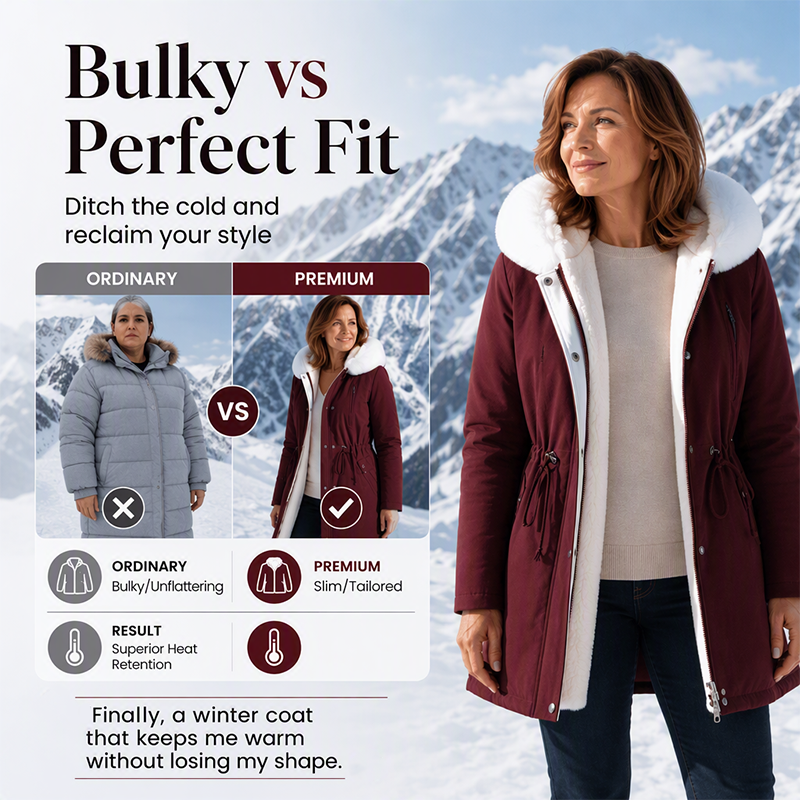 Women's Winter Mid-Length Plush-Lined Jacket